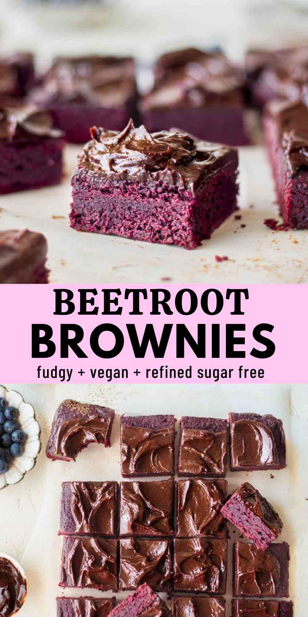 Vegan Beetroot Brownies with Chocolate Avocado Frosting
