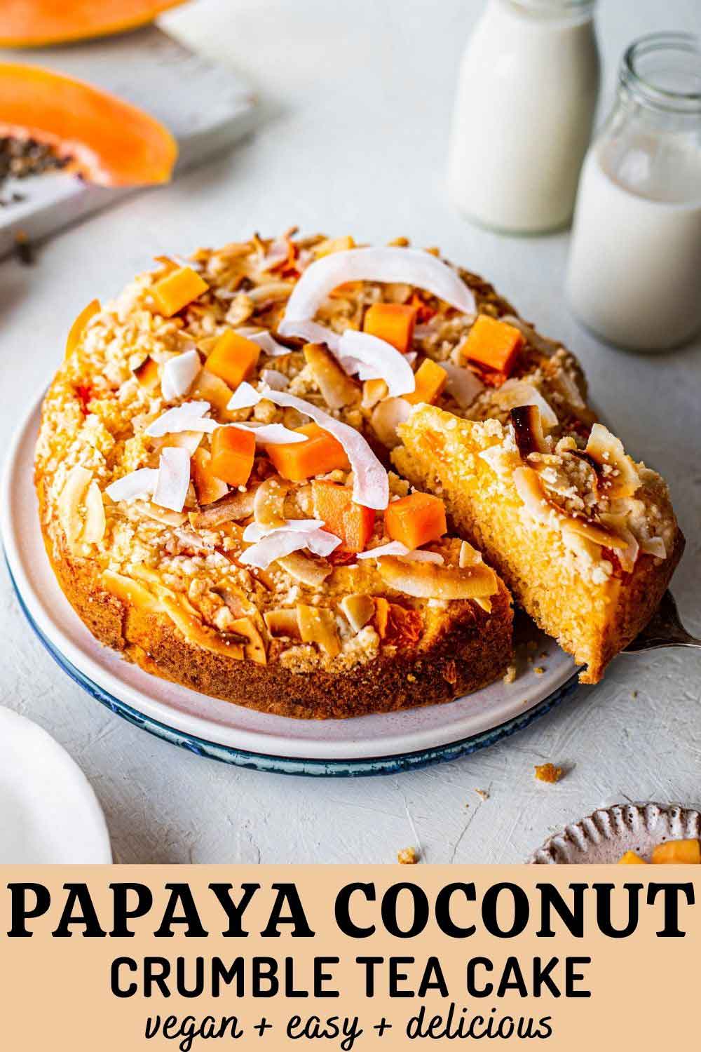 Papaya Cake with Crumb Topping