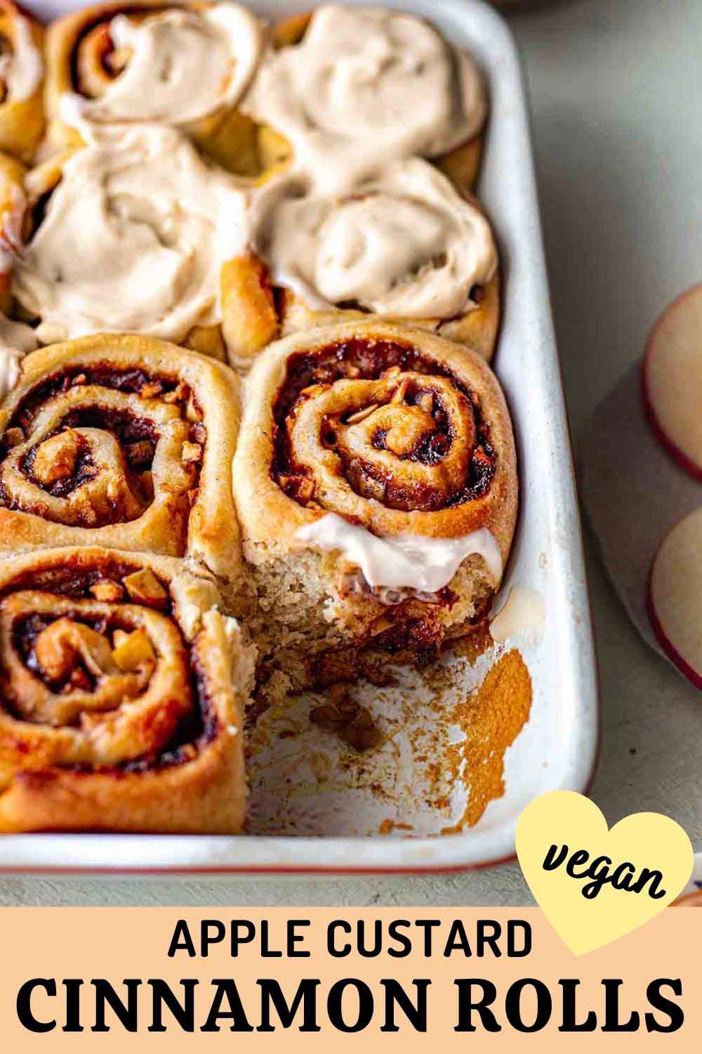 Apple Custard Cinnamon Rolls (vegan)