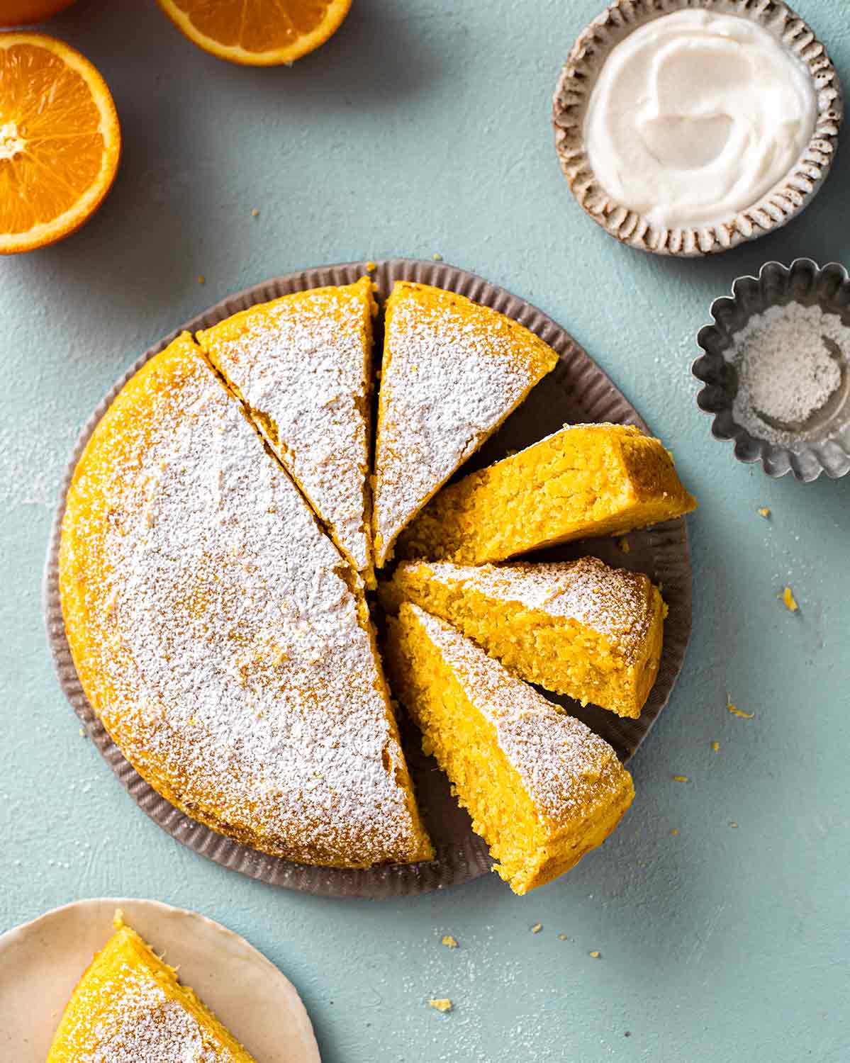 Orange cake on plate