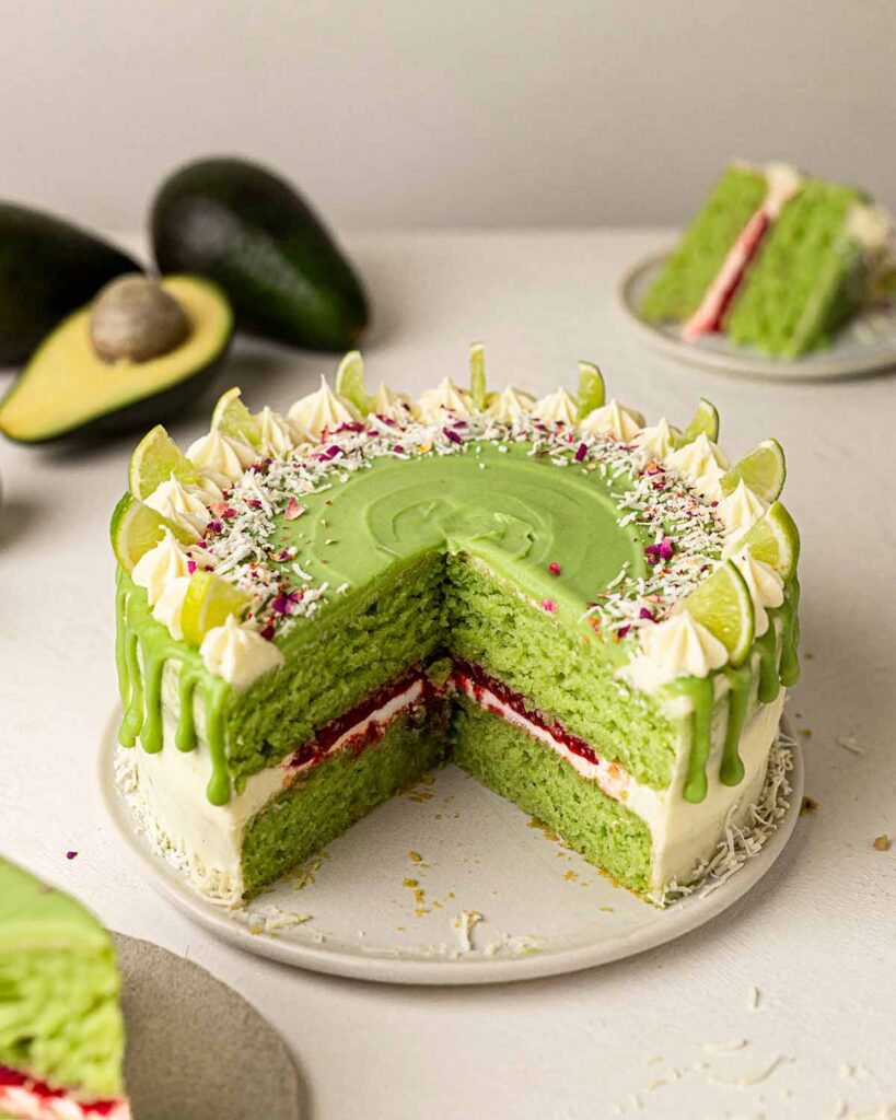 Vegan avocado lime coconut cake rainbow nourishments