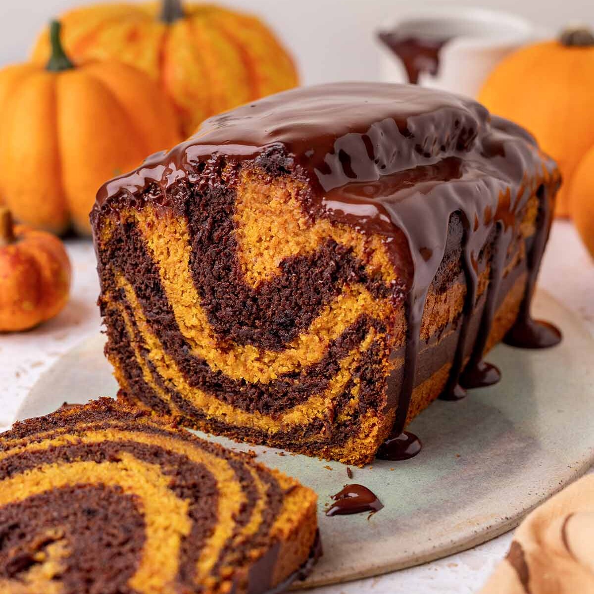 Pumpkin marble cake vegan rainbow nourishments